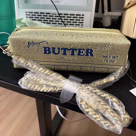 Betsey Johnson KITSCH SPREAD IT ON YELLOW Butter Bag New with tags NWT - Picture 11 of 11